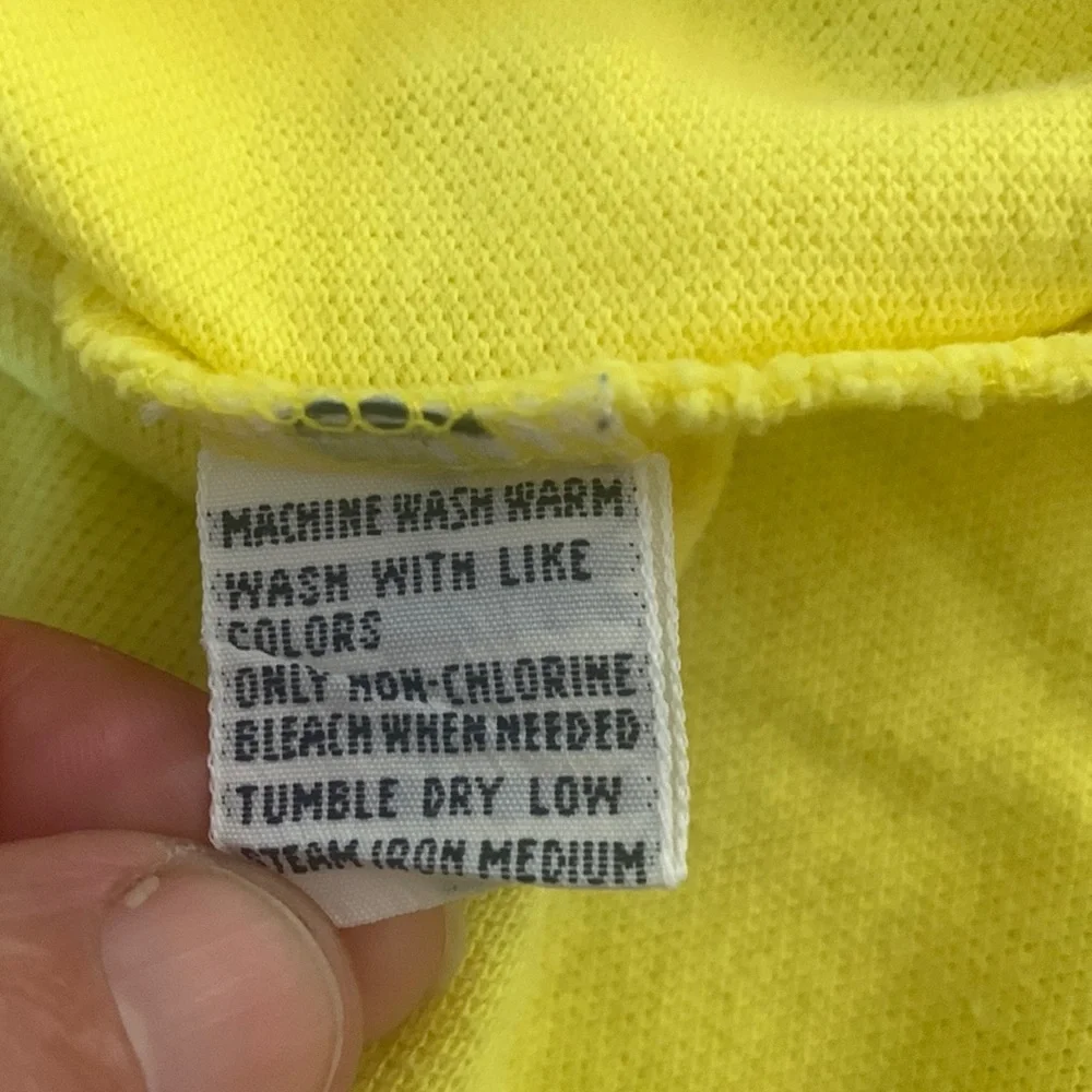 Ralph Lauren Polo Shirt Men's LARGE YELLOW Iconic Golf Short Sleeve Classic Mesh